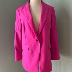 Theory Pink Blazer with Tailored Design and Notched Lapels